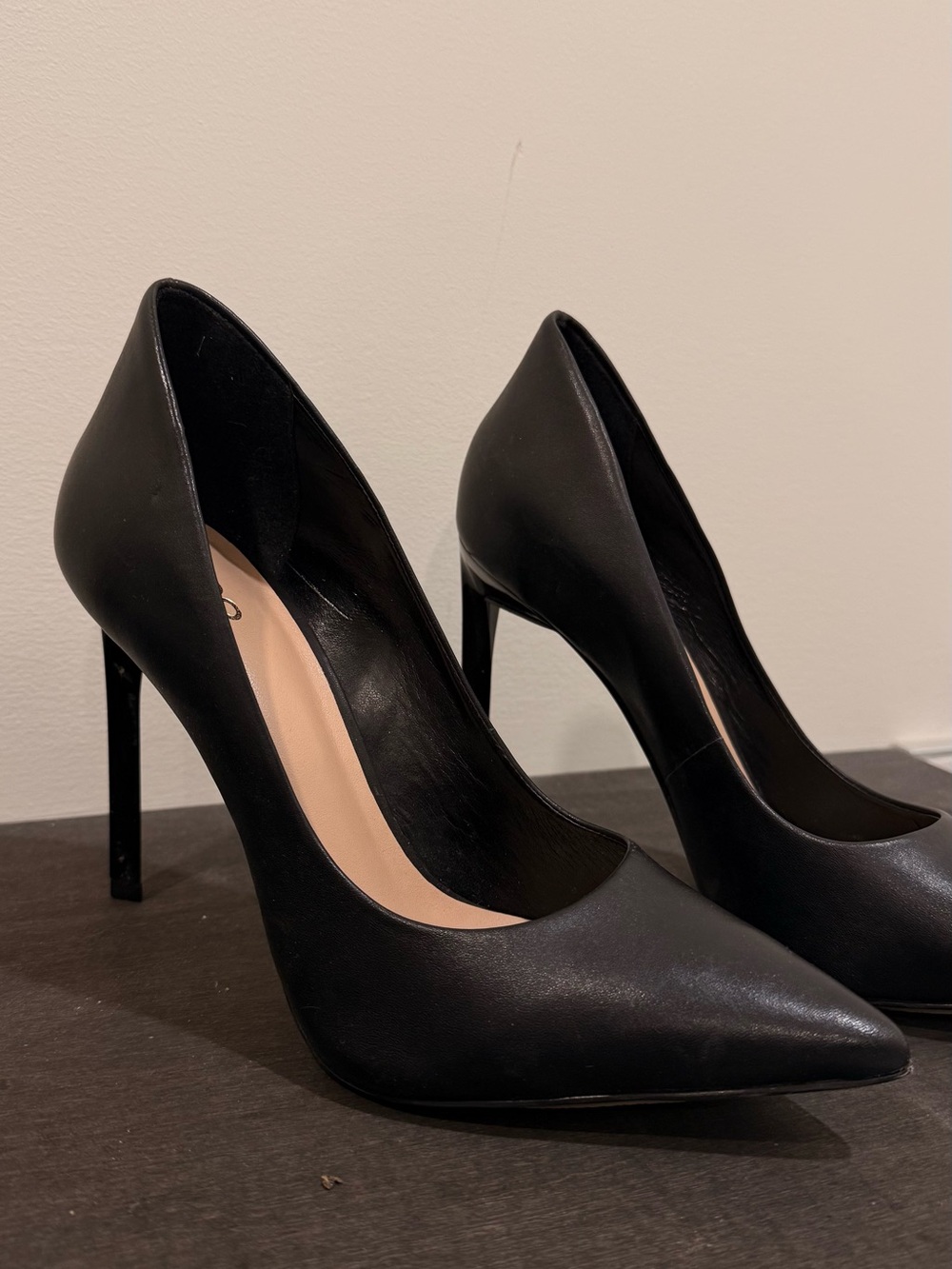 Aldo Black Pointed-Toe Stiletto Pumps Heels